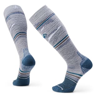 Snowboard Piste Machine Over The Calf Socks - Light Gray