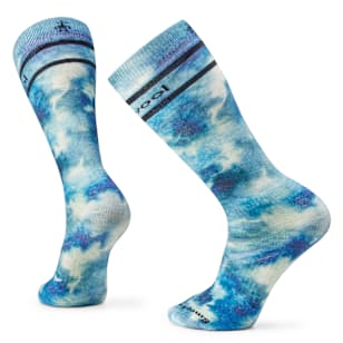 Chaussette de ski sous-genou à motif tie-dye stylé coussin complet - Marine Foncé
