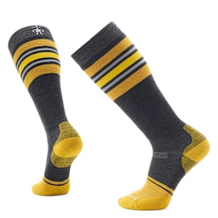 Chaussette de planche à neige sous-genou rayée avec coussin ciblé et extensibilité accrue - Anthracite