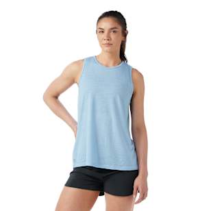 Women's Active Mesh High Neck Tank - Serene Blue