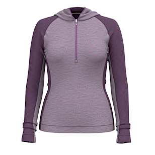 Women's Classic Thermal Merino Base Layer 1/2 Zip Hoodie Boxed - Violet-Purple Iris