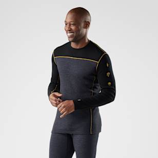 Men's Classic Thermal Merino Base Layer Colorblock Crew Boxed - Charcoal-Honey Gold