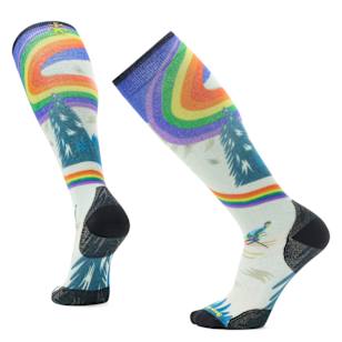 Chaussette de contention imprimée sous-genou Rainbow Trails - Bleu Lagune