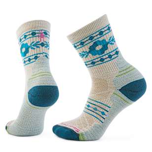 Women's Hike Retro Floral Mid Crew Socks - Moon Beam