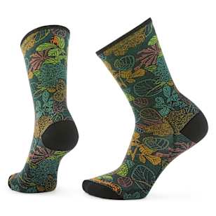 Bike Aloha Forest Print Crew Socks - Twilight Blue