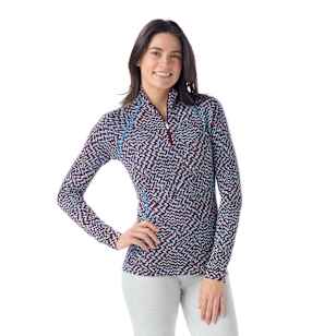 Women's Classic Thermal Merino Base Layer 1/4 Zip Boxed - Purple Iris Retro Line