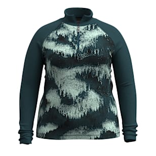 Women's Classic Thermal Merino Base Layer 1/4 Zip Plus - Twilight Foggy Pines