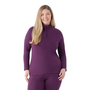 Women's Classic Thermal Merino Base Layer 1/4 Zip Plus Boxed - Purple Iris Heather