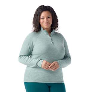 Women's Classic Thermal Merino Base Layer 1/4 Zip Plus Boxed - Arctic Green Heather