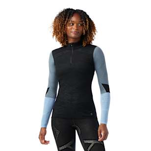 Women's Intraknit™ Thermal Merino Base Layer Colorblock 1/4 Zip - Black
