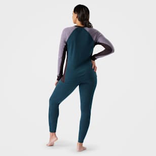 Women's Classic Thermal Merino Base Layer Colorblock Crew Boxed - Twilight Blue Heather