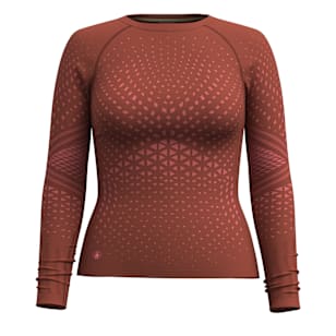 Women's Intraknit™ Active Base Layer Crew - Pecan Brown-Guava Pink