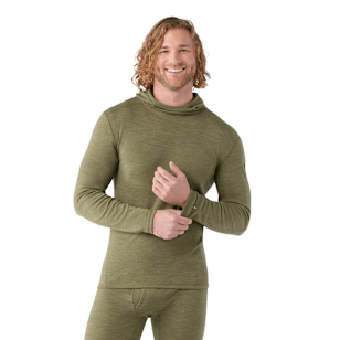 Men's Classic Thermal Merino Base Layer Hoodie - Winter Moss Heather