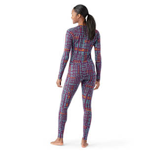 Women's Classic Thermal Merino Base Layer Crew - Purple Iris Digi Plaid