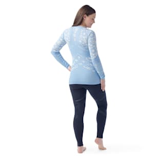 Women's Intraknit™ Thermal Merino Base Layer Pattern Crew - Serene Blue-White