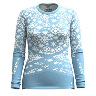 Women's Intraknit™ Thermal Merino Base Layer Pattern Crew - Serene Blue-White
