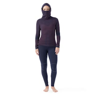 Women's Intraknit™ Thermal Max Merino Base Layer Pattern Hoodie - Deep Navy-Eggplant
