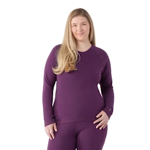 Women's Classic Thermal Merino Base Layer Crew Plus Boxed - Purple Iris Heather