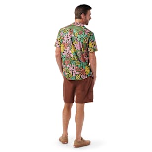 Men's Everyday Party Short Sleeve Button Down - Fern Green Aloha Forest