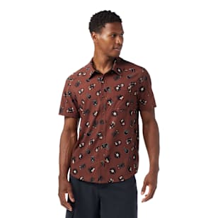 Men's Everyday Party Short Sleeve Button Down - Sable Brown Trail Ride