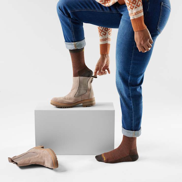 (取寄) スマートウール メンズ エブリデイ ローリンズビル クルー ソックス Smartwool men Everyday Rollinsville Crew Socks Fossil/Navy Everyday Rollinsville Crew Socks - Smartwool CA