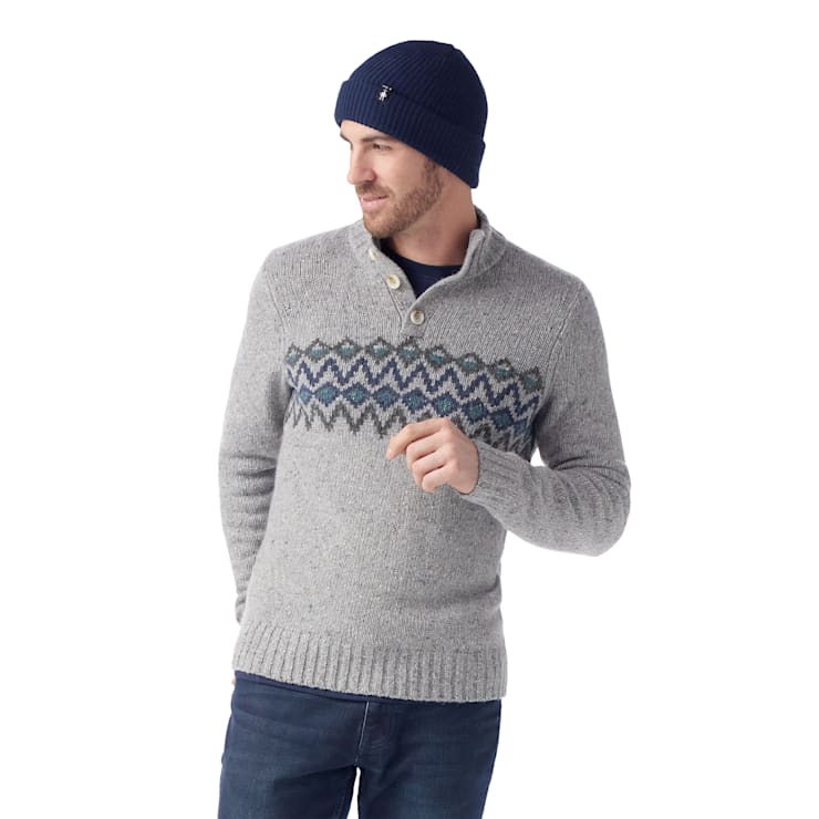 Smartwool Men s Heavy Henley Sweater Light Gray Heather