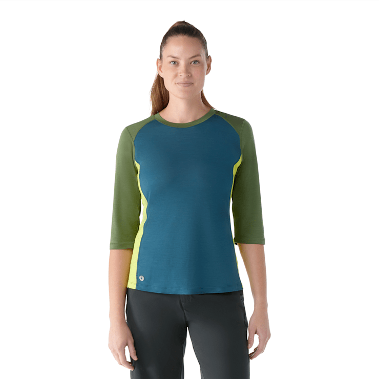 (取寄) スマートウール レディース マウンテン バイク 3/4 スリーブ ジャージ Smartwool women Mountain Bike 3/4 Sleeve Jersey Twilight Blue Women's Mountain Bike 3/4 Sleeve Jersey col. Blue | Smartwool®