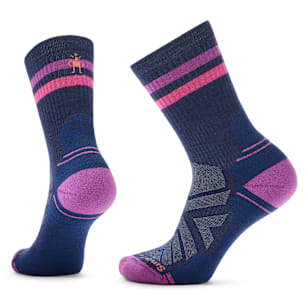 Women's Hike Tube Stripe Crew Socks - Deep Navy-Power Pink