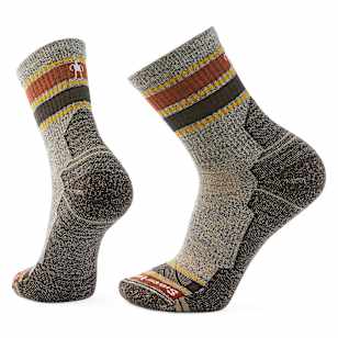 Hike Striped Mid Crew Socks - Taupe-Natural Marl