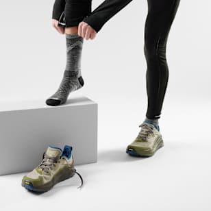 Run Mid Crew Pattern Socks - Light Gray