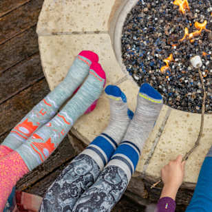 Kids' Wintersport Ski Day Over The Calf Socks - Frosty Green