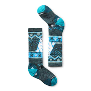 Kids' Wintersport Polar Bear Pattern Over The Calf Socks - Twilight Blue
