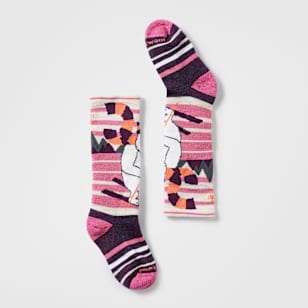 Kids' Wintersport Yeti Pattern Over The Calf Socks - Moon Beam