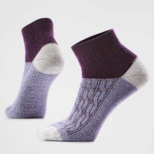 Everyday Cable Ankle Socks - Chalk Violet