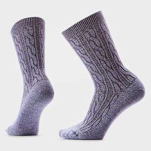 Everyday Cable Crew Socks - Chalk Violet