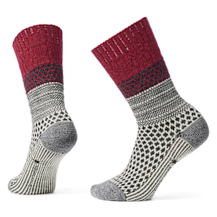 Everyday Cozy Popcorn Cable Crew Socks - Tibetan Red