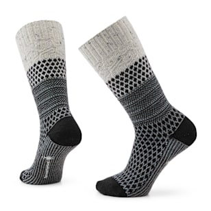 Everyday Cozy Popcorn Cable Crew Socks - Natural Donegal