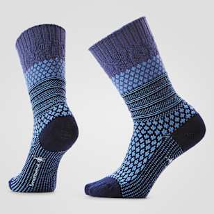 Everyday Cozy Popcorn Cable Crew Socks - Serene Blue
