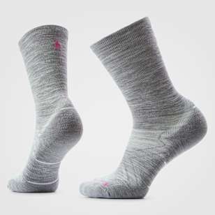 Women's Run Cold Weather Crew Socks - Light Gray-White