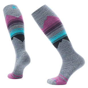 Women's Ski Pattern Over The Calf Socks - Pewter Blue