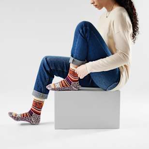 Everyday Cozy Fair Isle Sweater Crew Socks - Moon Beam