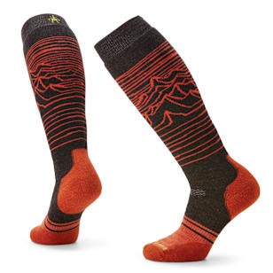 Snowboard Iguchi Pattern Over The Calf Socks - Charcoal