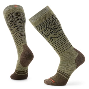 Snowboard Iguchi Pattern Over The Calf Socks - Winter Moss