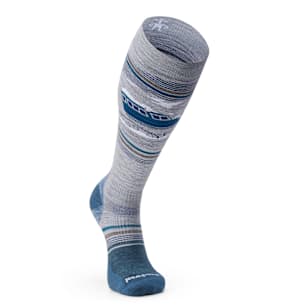 Snowboard Piste Machine Over The Calf Socks - Light Gray