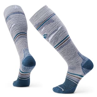 Snowboard Piste Machine Over The Calf Socks - Light Gray