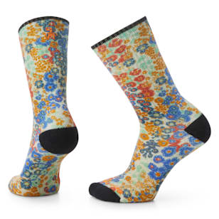 Athletic Meadow Print Crew Socks - Natural