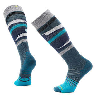 Ski Midnight Ski Pattern Over The Calf Socks - Twilight Blue