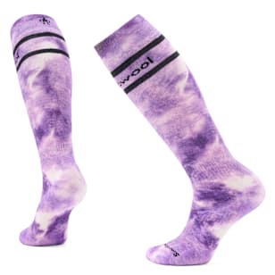 Women's Ski Tie Dye Print Over The Calf Socks - Purple Iris