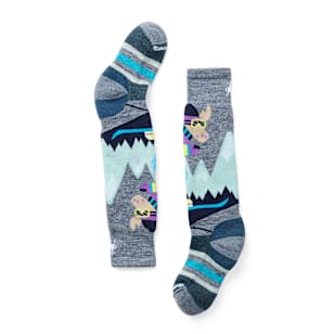 Kids' Wintersport Full Cushion Mountain Moose Pattern Over The Calf Socks - Pewter Blue