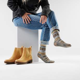 Everyday Cozy Snowed In Sweater Crew Socks - Light Gray